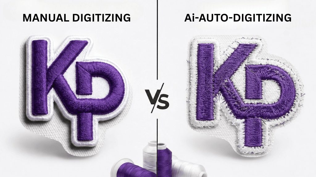 AI vs Manual Embroidery Digitizing