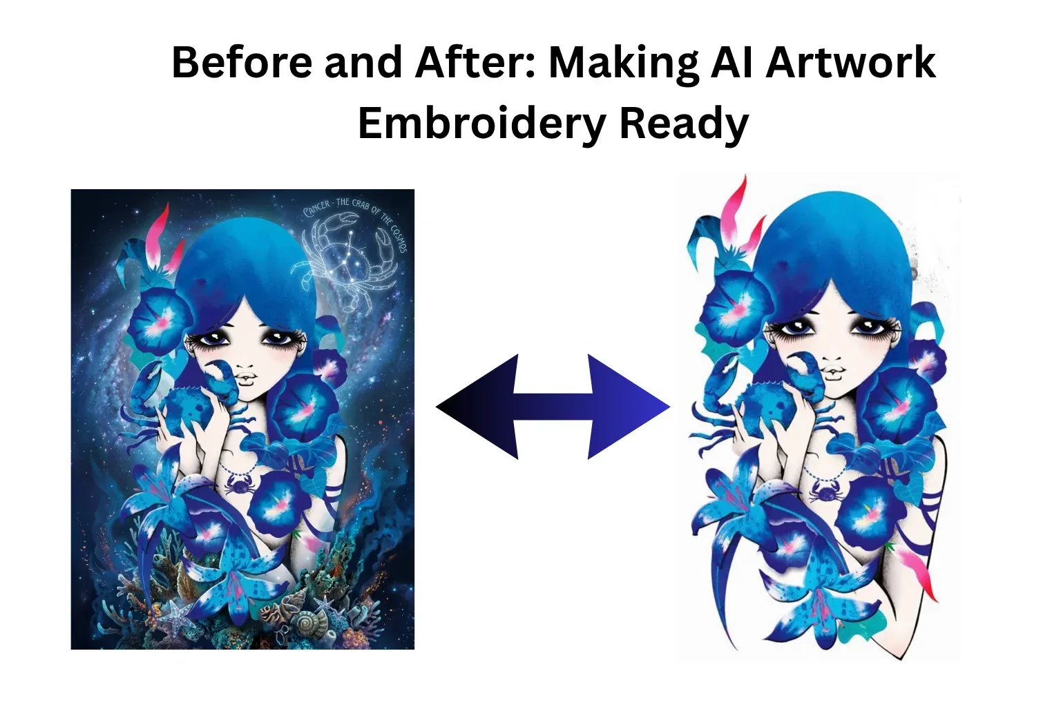 Before and After Making AI Artwork Embroidery Ready.webp