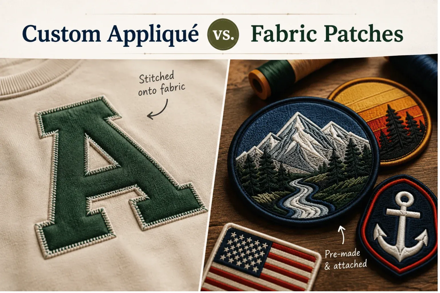 Understanding Custom Appliqué vs. Fabric Patches