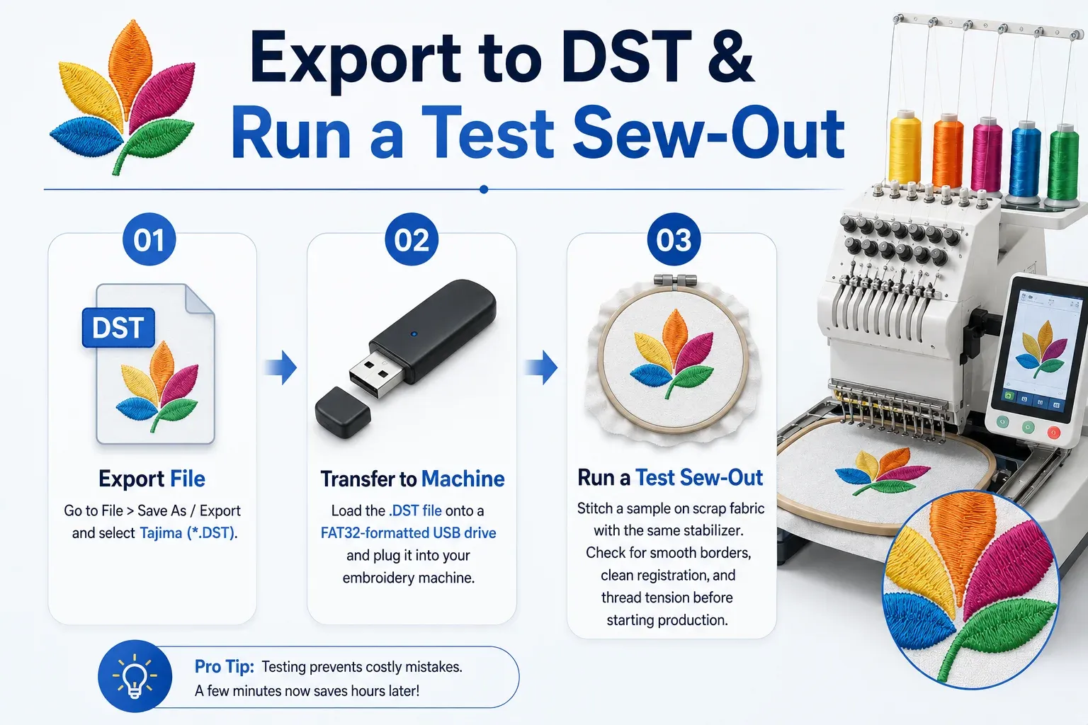 Export to DST & Run a Test Sew-Out