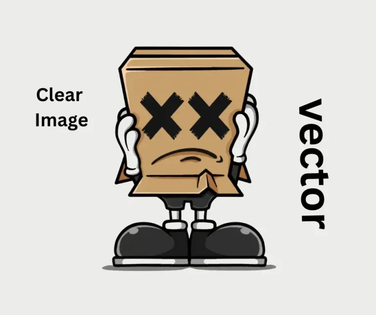 Clear vector image example of a paper bag character graphic.
